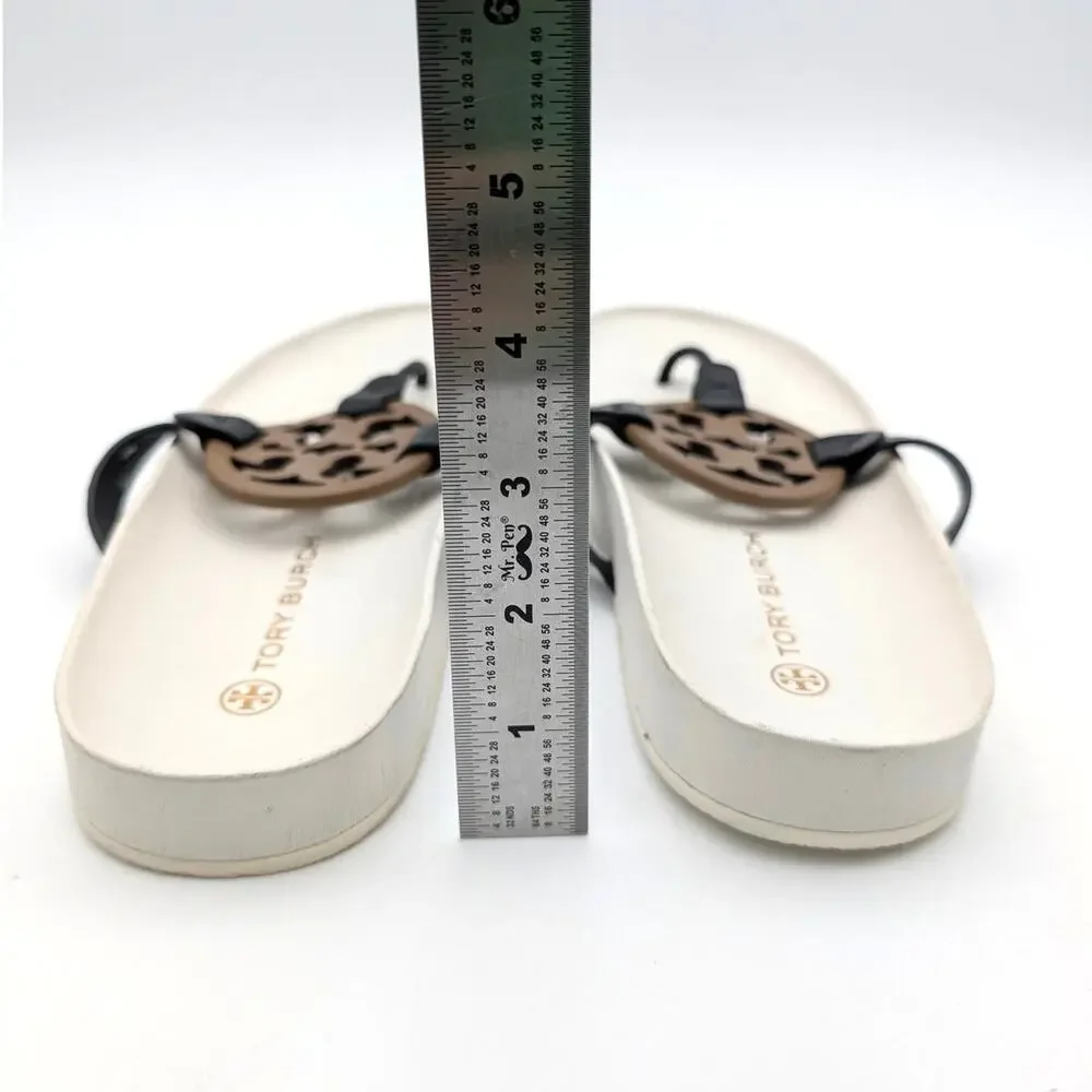 Tory Burch Miller Cloud Sandal Womens Perfect Black/Almond Flour Sz US10M EU40